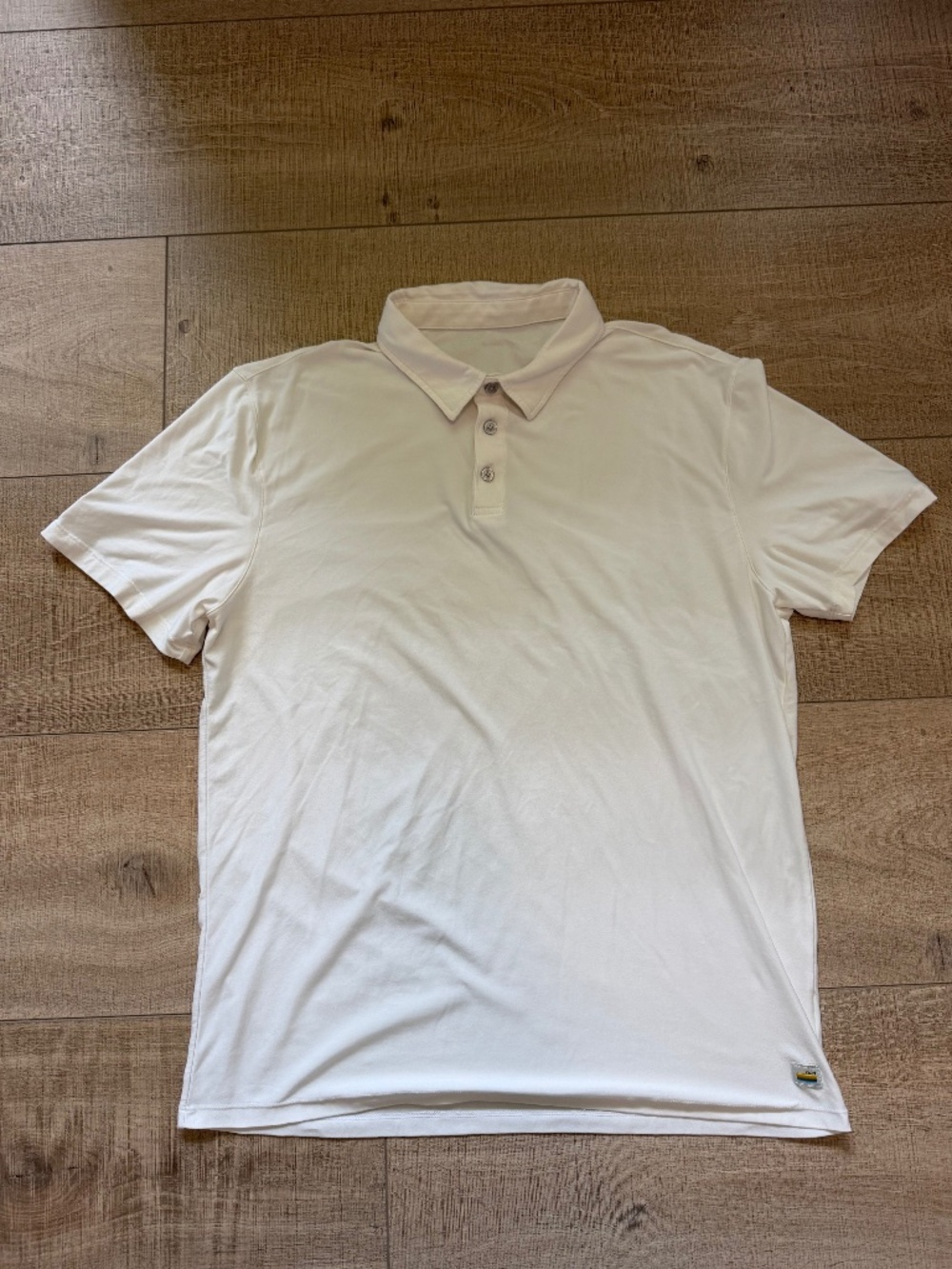 Vuori Blue White Strato Tech Performance Polo Shirt Men's Size Large L